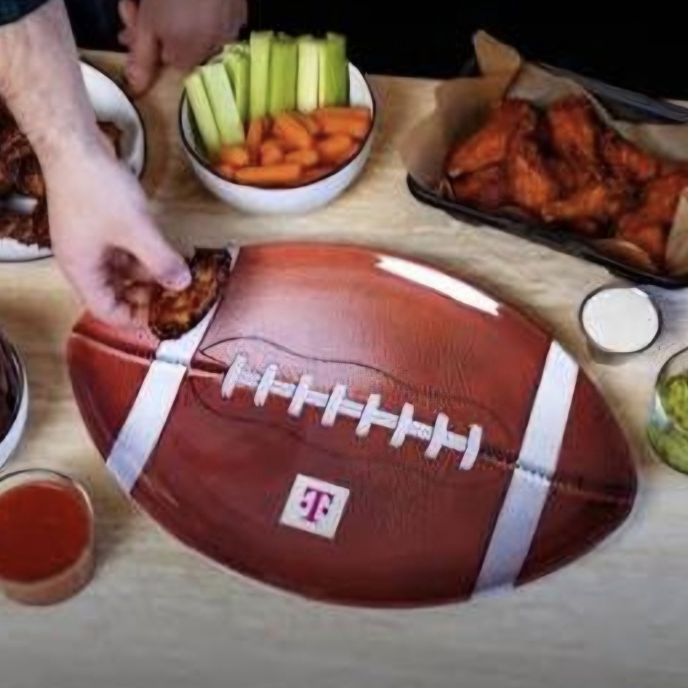 Brand New T Mobile Tuesdays Football Platter Plate Tray Super Bowl Sunday Sold O